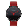 Rolf Cremer Uhr Tri 505707 Lederband, Edelstahl, schwarz, rot