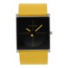Rolf Cremer Uhr Cube 506009 Lederband, Edelstahl, gelb, schwarz