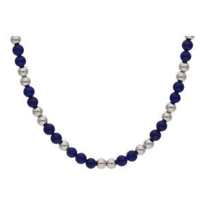 JuwelmaLux Halskette 925/000 Sterling Silber mit Lapis...