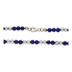 JuwelmaLux Halskette 925/000 Sterling Silber mit Lapis...