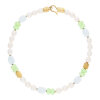 JuwelmaLux Perlenkette vergoldet mit Süßwasser Zuchtperle, Achat und Bergkristall JL30-05-2419