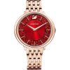 Swarovski Damen Uhr 5547608 Crystalline Chic, Metallarmband, rot, rosé vergoldetes PVD-Finish