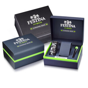 Festina Herrenarmbanduhr F20545/1 Connected Chrono Bike Hybrid Set, Edelstahl, Tarnmuster