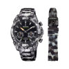 Festina Herrenarmbanduhr F20545/1 Connected Chrono Bike Hybrid Set, Edelstahl, Tarnmuster
