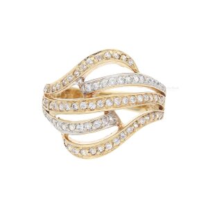Damenring 585 Gold teil rhod. Zirkonia getragen 25320652...