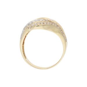 Damenring 585 Gold teil rhod. Zirkonia getragen 25320652...