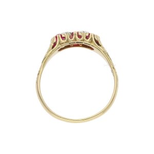 Ring 585/000 (14 Karat) Gold mit Rubinen & Diamanten getragen 25320705