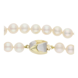 JuwelmaLux Perlenkette 585/000 (14 Karat) Gelb- und Weißgold mit Akoya Zuchtperle JL30-05-2209
