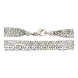 JuwelmaLux Halskette 5-Reihig 925/000 Sterling Silber...