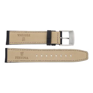 Festina Uhrenband F20271/6LB Leder schwarz mit grauer Naht