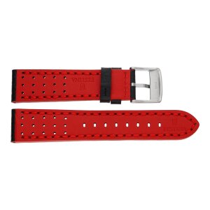 Festina Uhrenband F20377/6LB Leder schwarz mit roter Naht