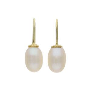 JuwelmaLux Perlen Ohrhänger 585 Gold Süßwasser Zuchtperle JL30-06-2926