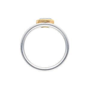 JuwelmaLux Ring 750/000 Gold und Edelstahl mit synth Aquamarin JL30-07-2933