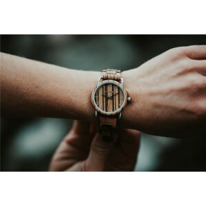 LAiMER Damen Uhr 0116 Greta Zebranoholz Vegan