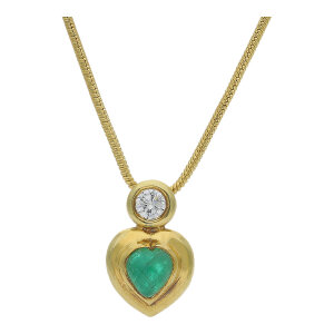 JuwelmaLux Collier 585/000 Gold mit Smaragd und Brillant...
