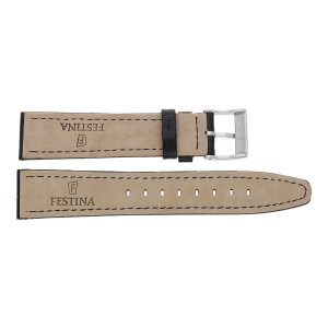 Festina Uhrenband F20012-LB Leder schwarz mit Croco Muster