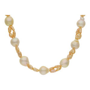 JuwelmaLux Perlenkette Akoya- Zuchtperlen und Biwa Perlen...