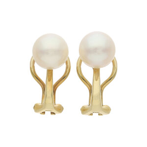 JuwelmaLux Perlen Ohrclips 585 Gold mit Akoya-...