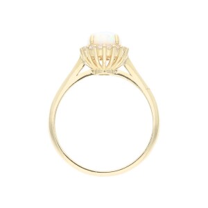 JuwelmaLux Ring 585/000 (14 Karat) Gold mit synth Opal & Zirkonia JL25-07-0221
