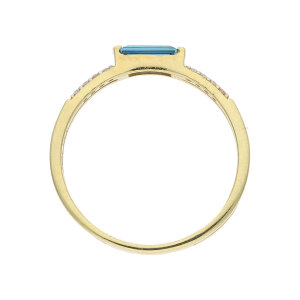 JuwelmaLux Ring 333/000 (8 Karat) Gold echter Blautopas...