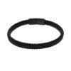 JuwelmaLux Armband Leder Edelstahl schwarz beschichtet JL45-03-0015
