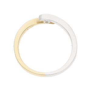 JuwelmaLux Ring Gelbgold und 585er Weißgold 14 Karat mit Brillant 0,05 Carat JL10-07-0084