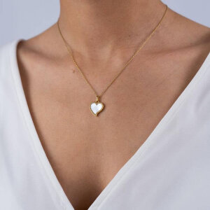 VIVENTY Halskette 925 Silber gold plattiert Herz mit...