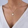 VIVENTY Halskette 925/000 Sterling Silber gold plattiert Herz mit Perlmutt 783532