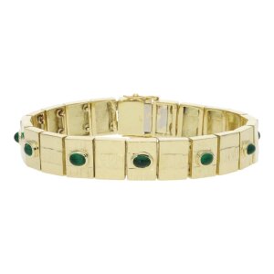 Armband 585/000 (14 Karat) Gold mit Smaragd Handarbeit...