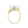 Ring 585/000 (14 Karat) Gelb- und Weißgold mit Brillanten und Akoya Zuchtperle, getragen 25320934