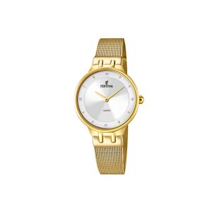 Uhr Saphirglas Damen Regent Edelstahl Gold F1323 Bicolor plattiert