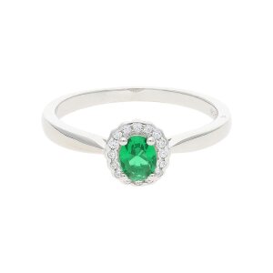 JuwelmaLux Ring Sterling Silber mit grünen Zirkonia JL10-07-3032