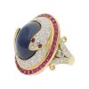 Ring 750/000 (18 Karat) Gold mit Saphir, Rubine & Brillanten getragen 25320986