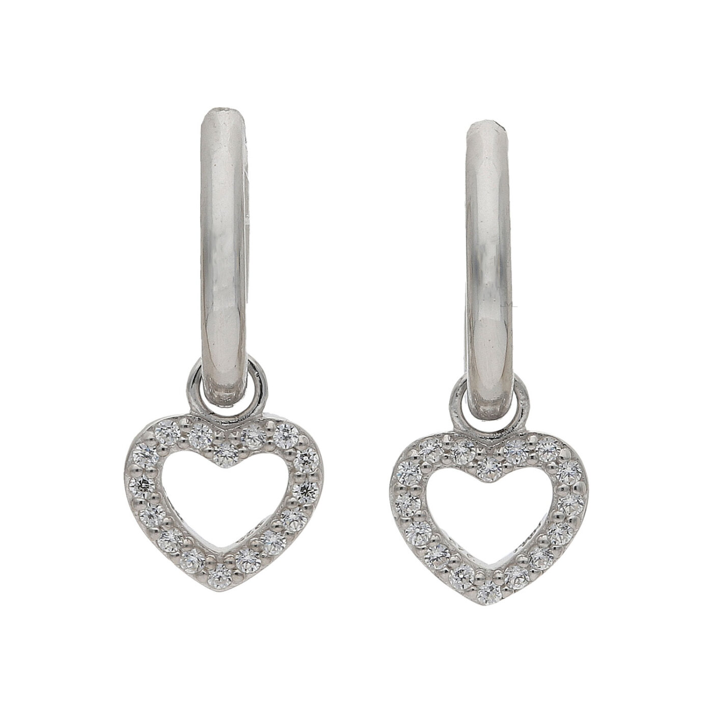 BMMYE Sterling Silber Creolen Mit Herz-Zirkonia – 30/40/50/60 Mm, Hypoallergen, Leicht, In Geschenkbox