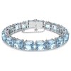 Swarovski Armband 5614924 Millenia Kristalle im Quadrat-Schliff, Blau, Rhodiniert