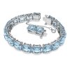 Swarovski Armband 5614924 Millenia Kristalle im Quadrat-Schliff, Blau, Rhodiniert