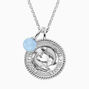 Engelsrufer Halskette Silber ERN-PISCES-BA-ZI Sternzeichen Fische mit Achat