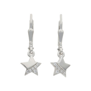 JuwelmaLux Kinder Ohrhänger 925/000 Sterling Silber Sterne mit Zirkonia JL10-06-3051