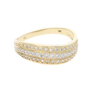Ring 585/000 (14 Karat) Gold mit Diamanten getragen 25321085