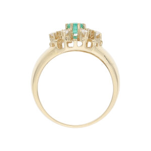 Ring 585/000 (14 Karat) Gold mit Smaragd & Brillanten getragen 25321089