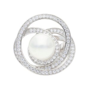 JuwelmaLux Perlen Ring 925 Silber mit Zirkonia und...