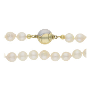 JuwelmaLux Perlenkette 585/000 (14 Karat) Weiß-...