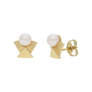 JuwelmaLux Ohrstecker 585 Gold mit Akoya Zuchtperle...