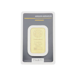 Goldbarren 1oz 999,9 Feingold 2022-GB-06 Argor-Heraeus