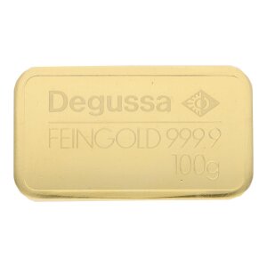 Goldbarren 100 Gramm Degussa 999,9 Feingold 2022-GB-07-100g