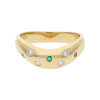 Ring 750/000 (18 Karat) Gold mit Smaragd, Saphir, Rubin und Brillant getragen 25321229