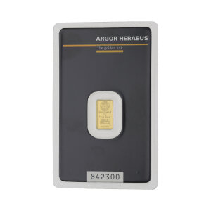 Goldbarren 1 Gramm Argor-Heraeus 999,9 Feingold...