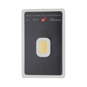 Goldbarren 1 Gramm Argor-Heraeus 999,9 Feingold...