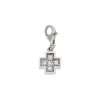 JuwelmaLux Charm Kreuz Anhänger 925/000 Sterling Silber mit synth. Zirkonia JL30-02-3658
