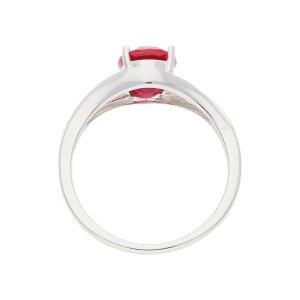 JuwelmaLux Ring Sterling Silber mit roten Zirkonia...